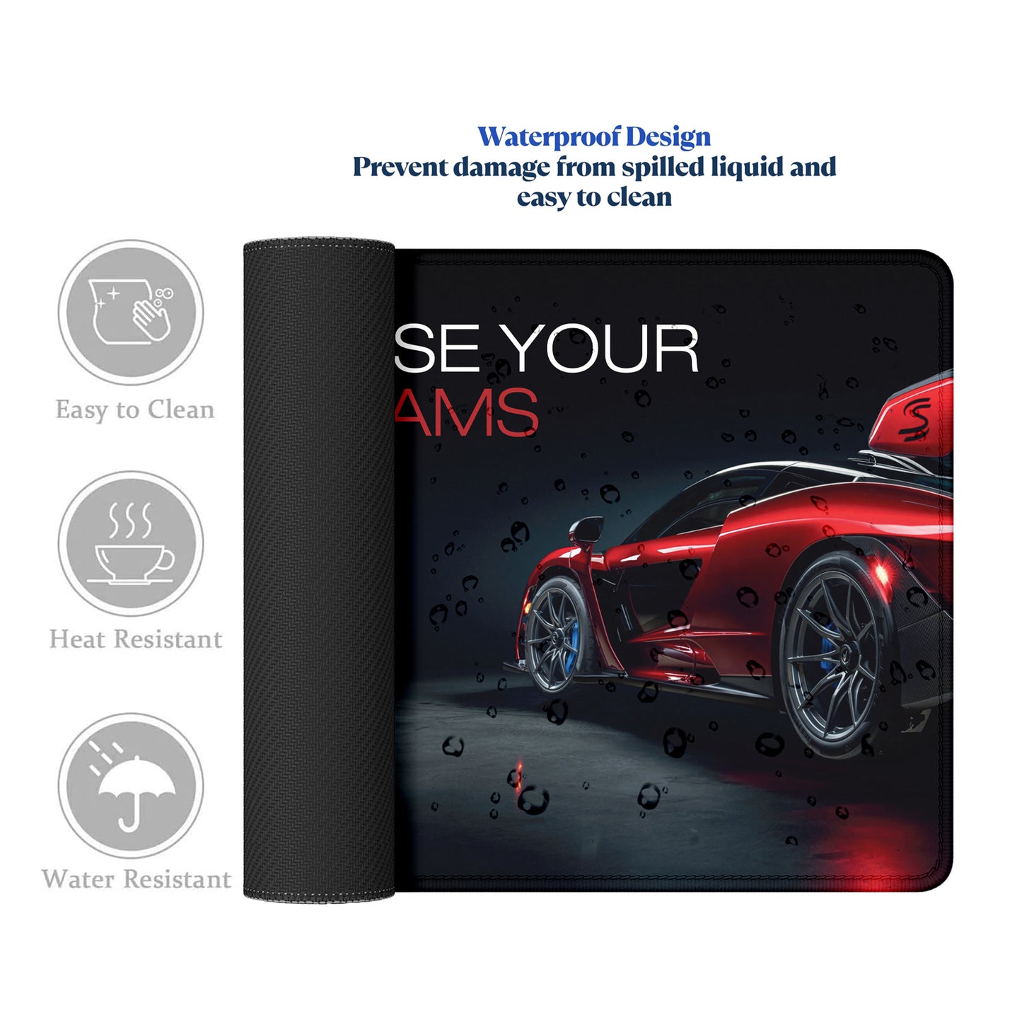 Chase Your Dreams Premium Stitched Desk Mat | Large Gaming & Office Mouse Pad | Non-Slip Rubber Base | Smooth Surface for Laptop, Keyboard & Mouse