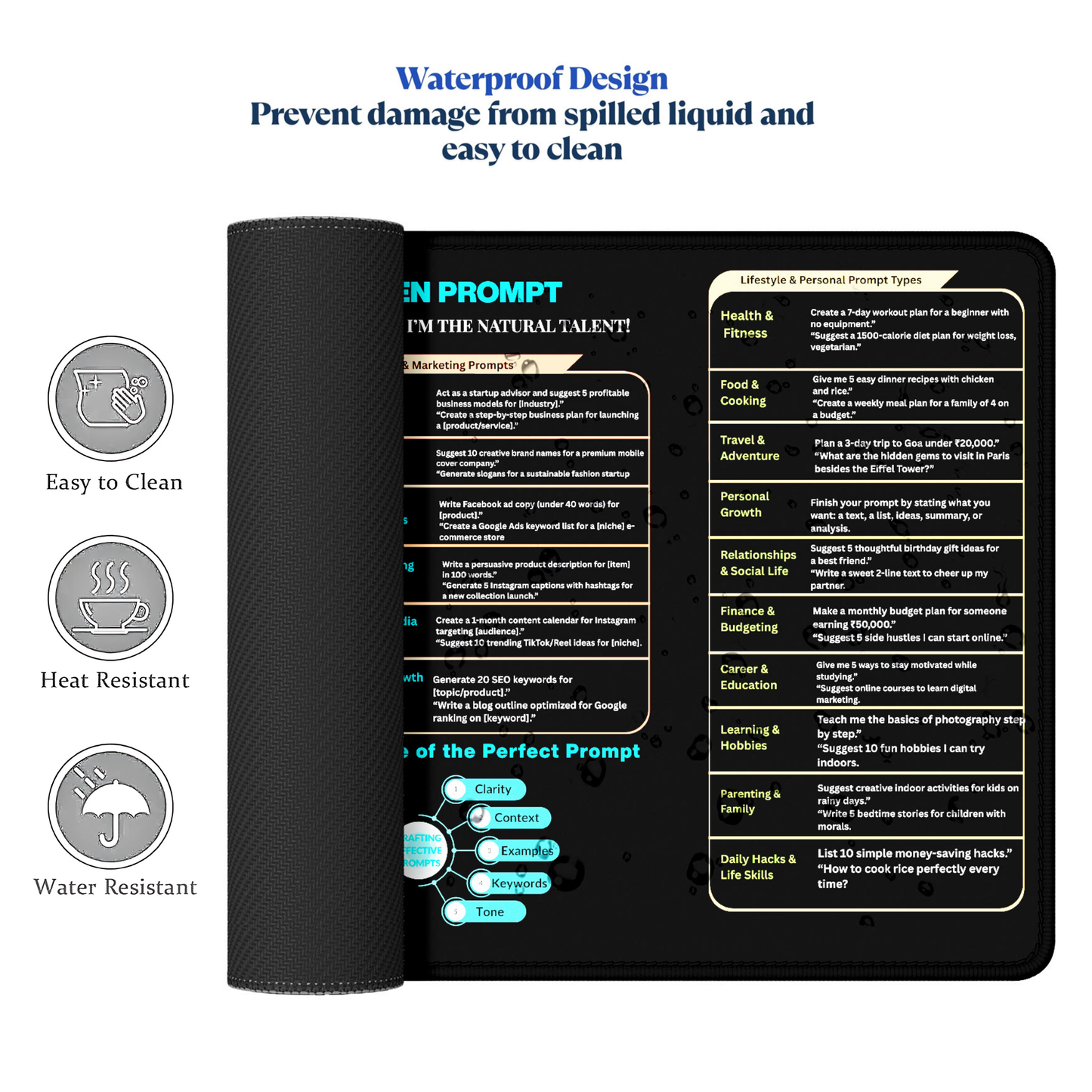 Smart Desk Mat | ChatGPT Prompt Mastery | Durable Stitched Edges