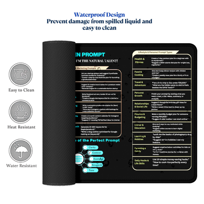 Smart Desk Mat | ChatGPT Prompt Mastery | Durable Stitched Edges