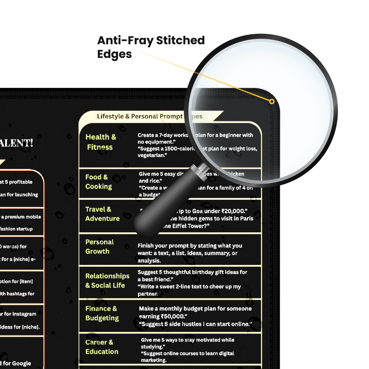 Smart Desk Mat | ChatGPT Prompt Mastery | Durable Stitched Edges