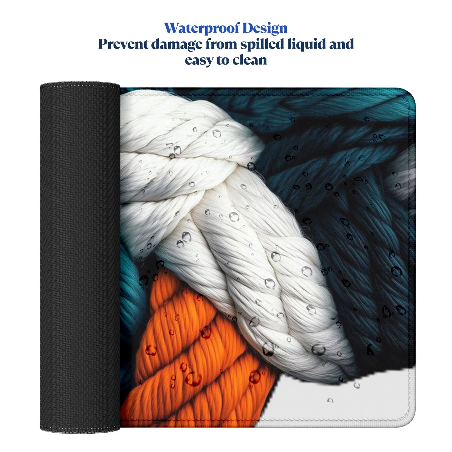 Braided Rope Pattern Extended Desk Mat – Stitched Edges, Non-Slip Base, Multiple Sizes