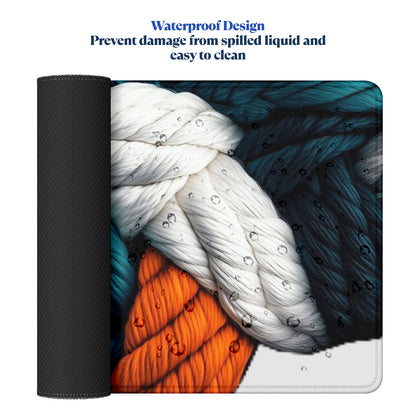 Braided Rope Pattern Extended Desk Mat – Stitched Edges, Non-Slip Base, Multiple Sizes