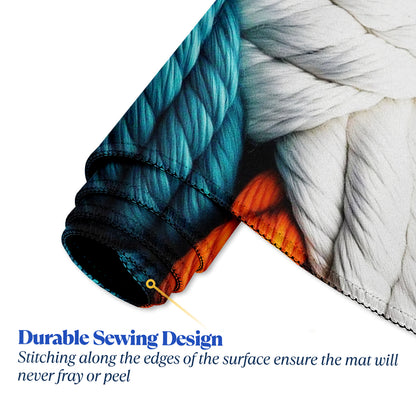 Braided Rope Pattern Extended Desk Mat – Stitched Edges, Non-Slip Base, Multiple Sizes