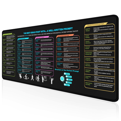 Smart Desk Mat | ChatGPT Prompt Mastery | Durable Stitched Edges