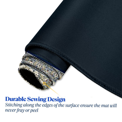 Classic Border Navy Extended Desk Mat – Stitched Edges, Non-Slip Base, Multiple Sizes