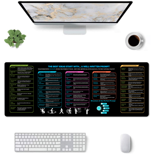 Smart Desk Mat | ChatGPT Prompt Mastery | Durable Stitched Edges
