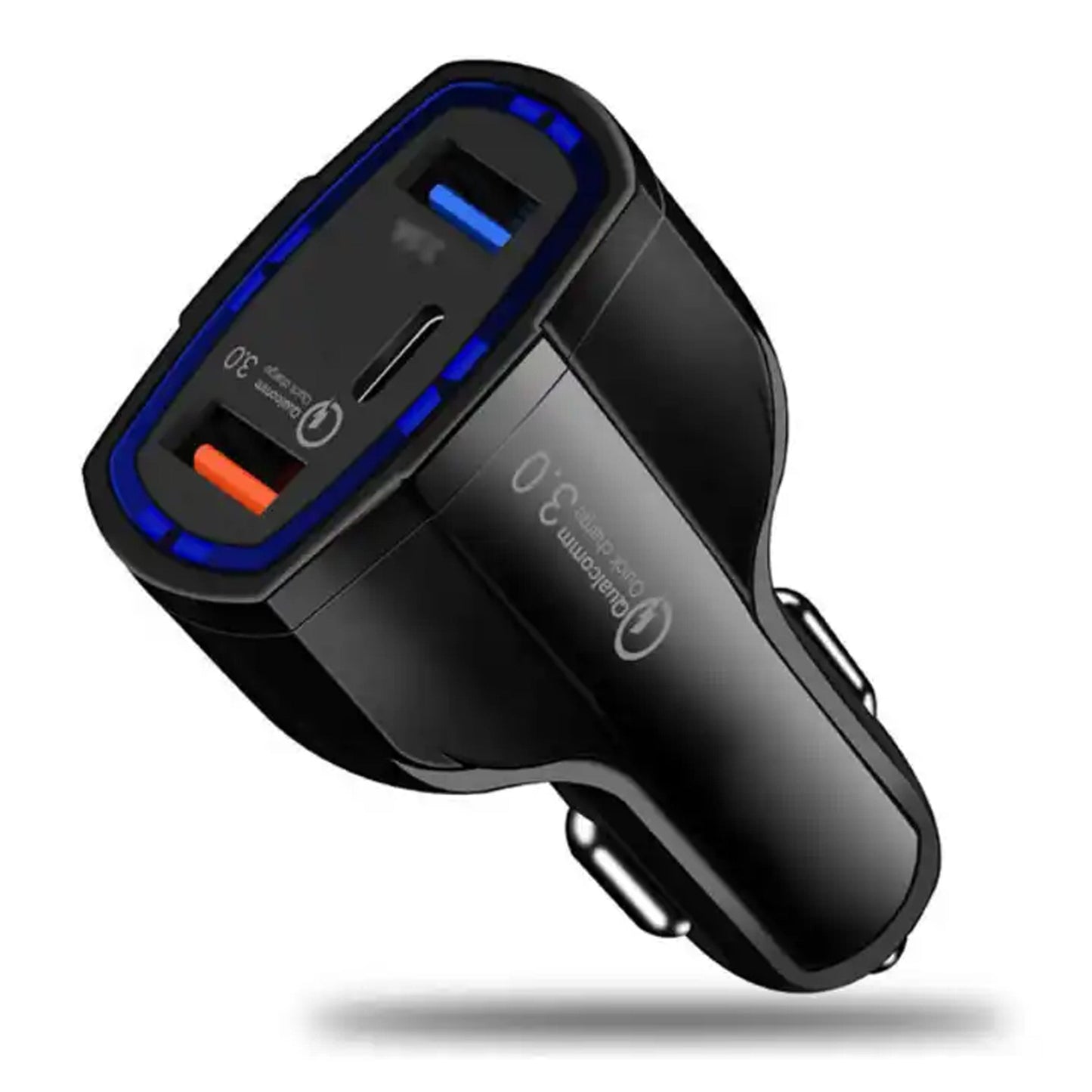 3-Port USB Fast Car Charger Adapter Type C Port for Android