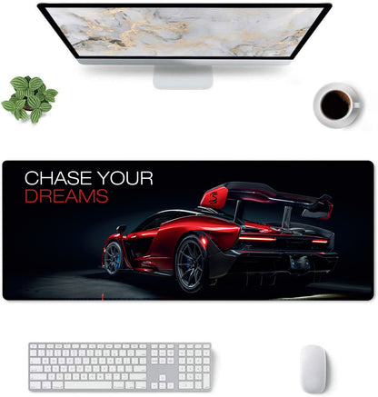 Chase Your Dreams Premium Stitched Desk Mat | Large Gaming & Office Mouse Pad | Non-Slip Rubber Base | Smooth Surface for Laptop, Keyboard & Mouse