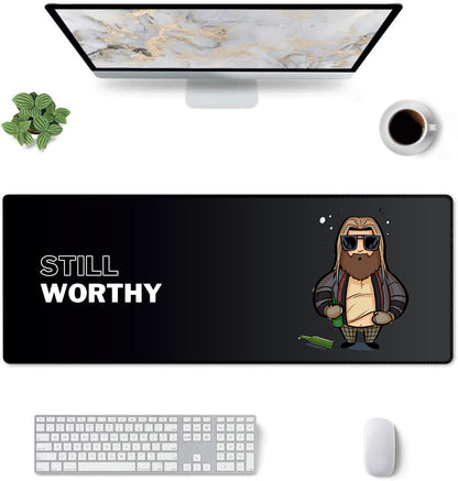 Still Worthy Stitched Desk Mat | Large Gaming & Office Mouse Pad | Non-Slip Rubber Base | Extended Desk Mat for Keyboard & Laptop