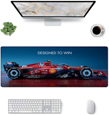 Designed to Win – Racing Car Stitched Desk Mat | Large Gaming & Office Mouse Pad | Non-Slip Rubber Base | Extended Desk Mat for Keyboard