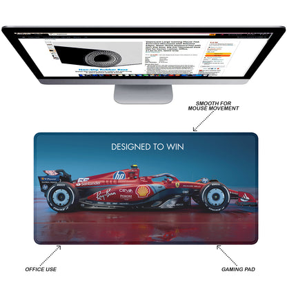 Designed to Win – Racing Car Stitched Desk Mat | Large Gaming & Office Mouse Pad | Non-Slip Rubber Base | Extended Desk Mat for Keyboard