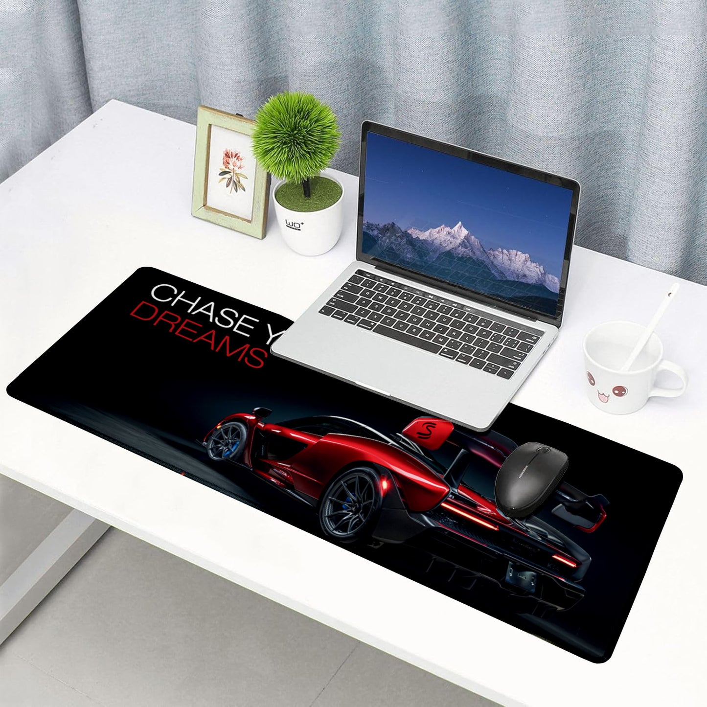 Chase Your Dreams Premium Stitched Desk Mat | Large Gaming & Office Mouse Pad | Non-Slip Rubber Base | Smooth Surface for Laptop, Keyboard & Mouse