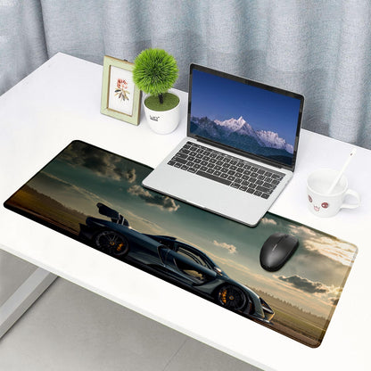 Fearless Supercar Stitched Desk Mat | Large Gaming & Office Mouse Pad | Non-Slip Rubber Base | Extended Desk Mat for Keyboard & Laptop