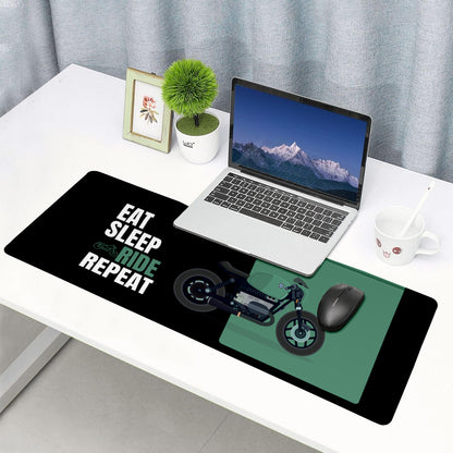 Eat Sleep Ride Repeat Motorcycle Stitched Desk Mat | Large Gaming & Office Mouse Pad | Non-Slip Rubber Base | Extended Desk Mat for Keyboard & Laptop