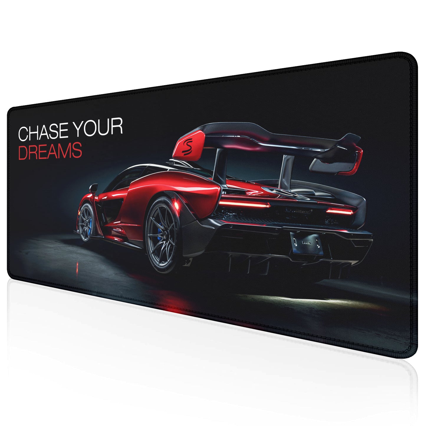 Chase Your Dreams Premium Stitched Desk Mat | Large Gaming & Office Mouse Pad | Non-Slip Rubber Base | Smooth Surface for Laptop, Keyboard & Mouse