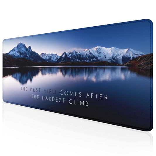 The Best View – Mountain Landscape Stitched Desk Mat | Large Gaming & Office Mouse Pad | Non-Slip Rubber Base | Extended Desk Mat for Laptop & Keyboard