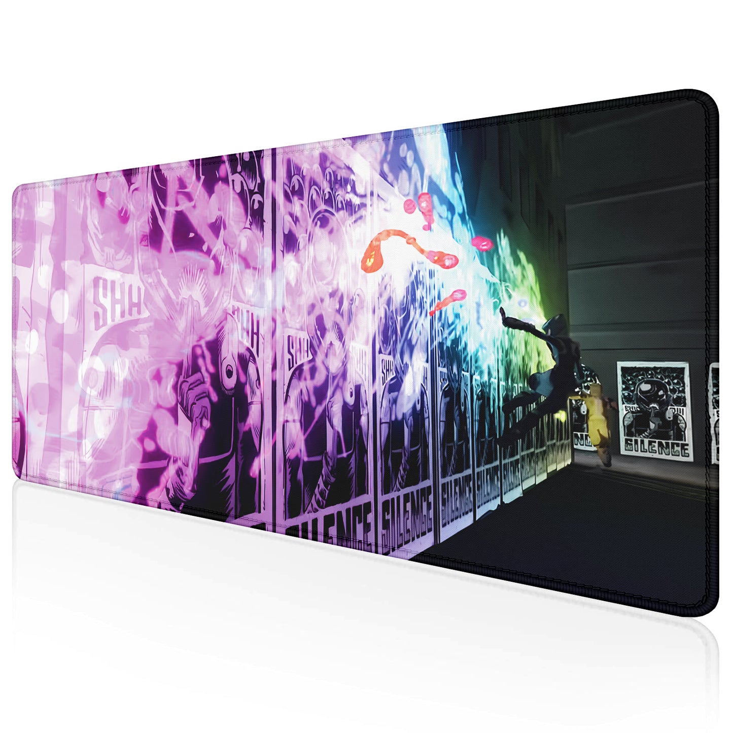 Street Art Graffiti Stitched Desk Mat | Large Gaming & Office Mouse Pad | Non-Slip Rubber Base | Extended Desk Mat for Keyboard & Laptop