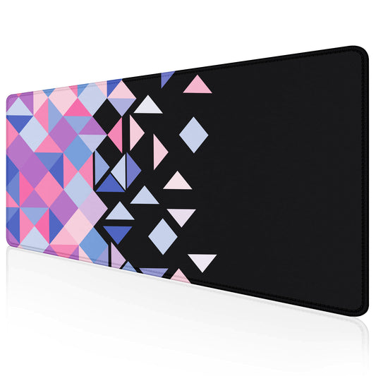 Geometric Pattern Stitched Desk Mat | Large Gaming & Office Mouse Pad | Non-Slip Rubber Base | Extended Desk Mat for Laptop, Keyboard & Mouse