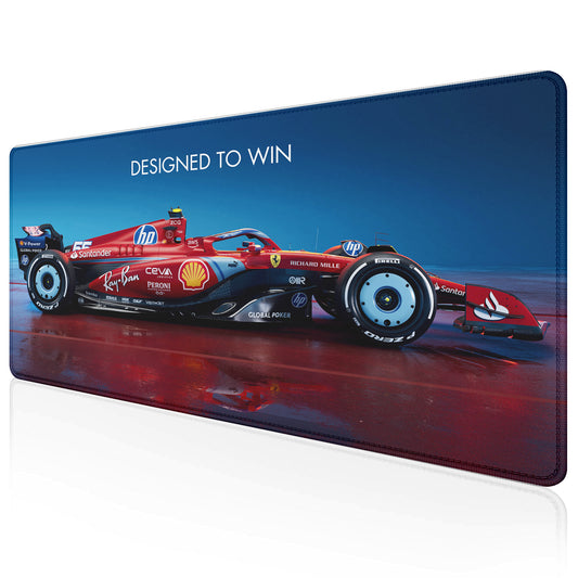 Designed to Win – Racing Car Stitched Desk Mat | Large Gaming & Office Mouse Pad | Non-Slip Rubber Base | Extended Desk Mat for Keyboard