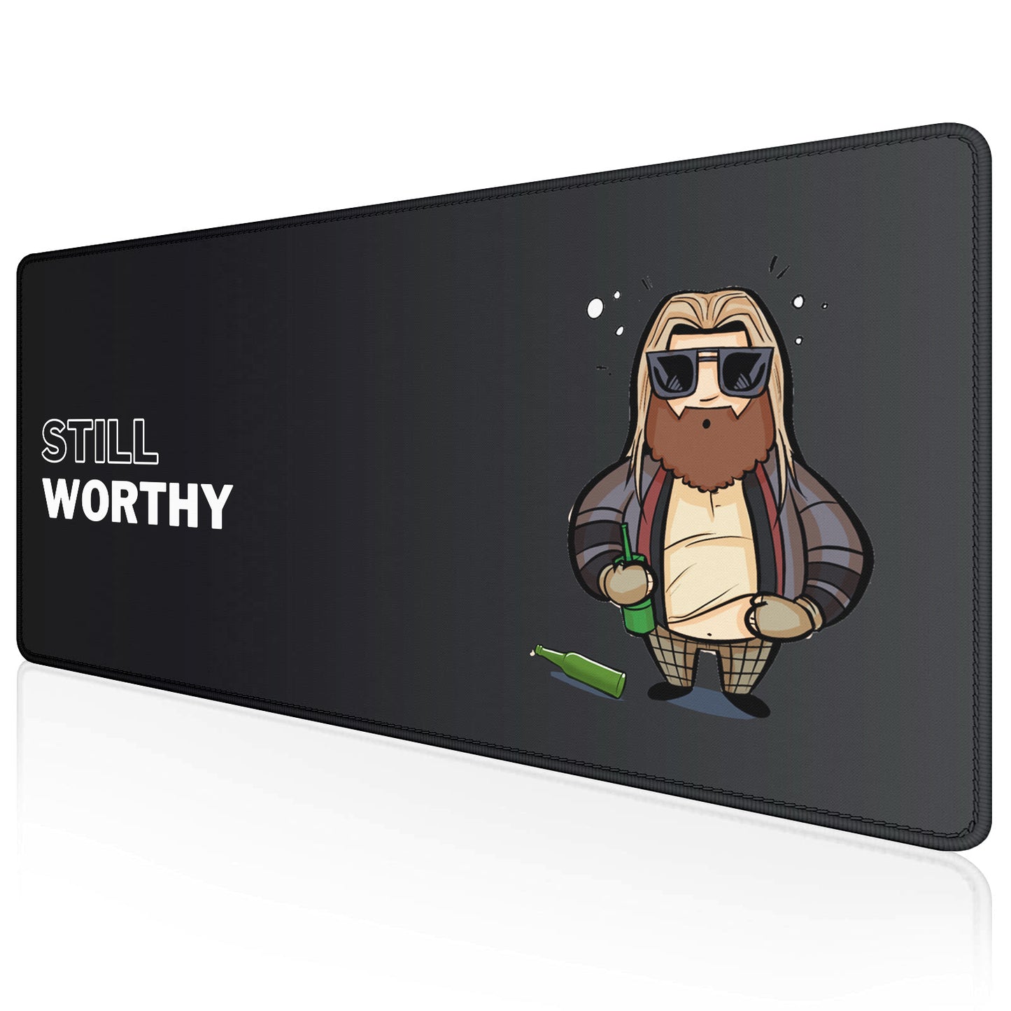 Still Worthy Stitched Desk Mat | Large Gaming & Office Mouse Pad | Non-Slip Rubber Base | Extended Desk Mat for Keyboard & Laptop