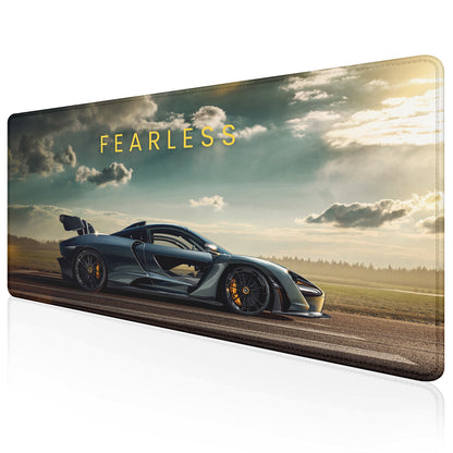 Fearless Supercar Stitched Desk Mat | Large Gaming & Office Mouse Pad | Non-Slip Rubber Base | Extended Desk Mat for Keyboard & Laptop