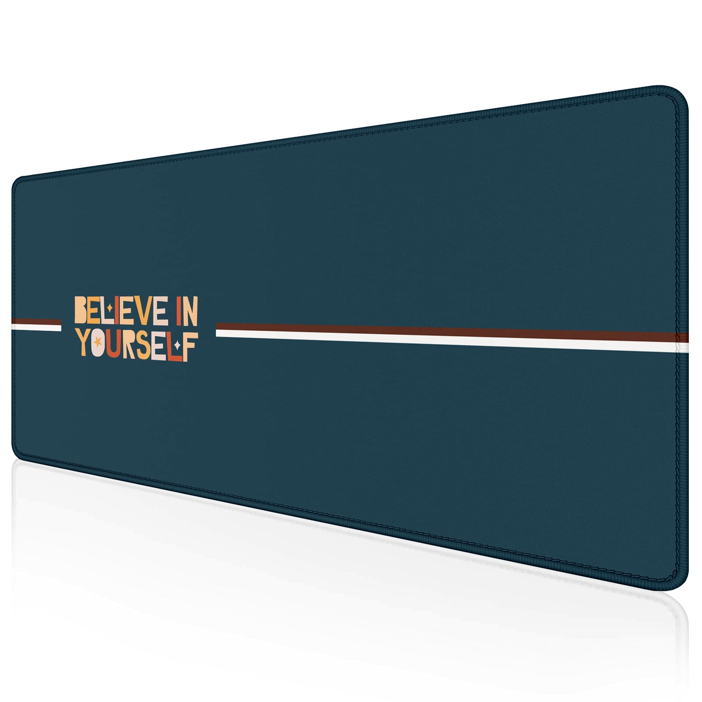 Believe In Yourself Desk Mat – Large Mouse Pad – Non-Slip Base, Smooth Surface, Inspirational Quote Design, Durable Stitched Edges – Office, Gaming