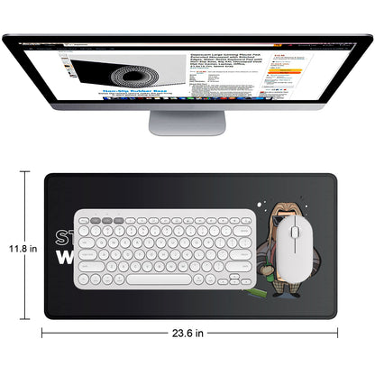 Still Worthy Stitched Desk Mat | Large Gaming & Office Mouse Pad | Non-Slip Rubber Base | Extended Desk Mat for Keyboard & Laptop