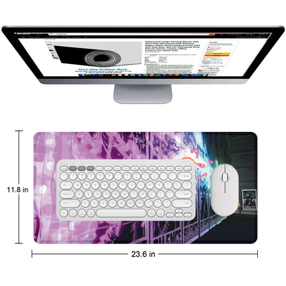 Street Art Graffiti Stitched Desk Mat | Large Gaming & Office Mouse Pad | Non-Slip Rubber Base | Extended Desk Mat for Keyboard & Laptop