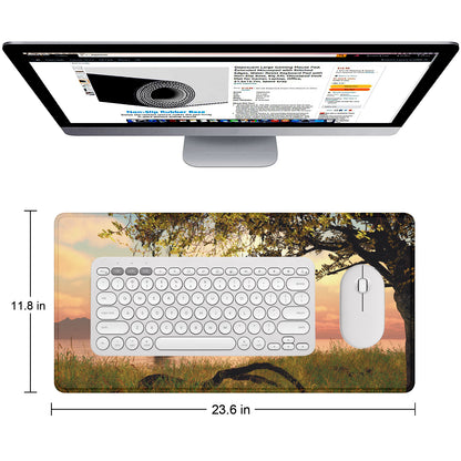 Believe – Nature Landscape Stitched Desk Mat | Large Gaming & Office Mouse Pad | Non-Slip Rubber Base | Extended Desk Mat for Keyboard, Laptop & Mouse