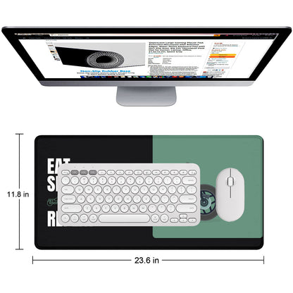 Eat Sleep Ride Repeat Motorcycle Stitched Desk Mat | Large Gaming & Office Mouse Pad | Non-Slip Rubber Base | Extended Desk Mat for Keyboard & Laptop