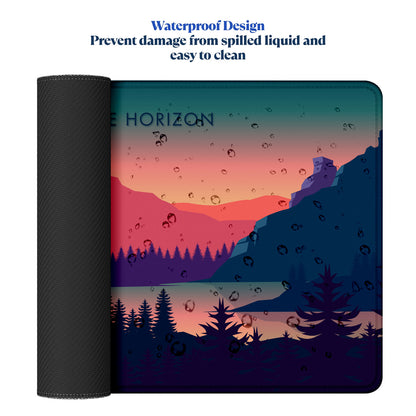 Dream Beyond the Horizon – Sunset Landscape Stitched Desk Mat | Large Gaming & Office Mouse Pad | Non-Slip Rubber Base | Extended Desk Mat for Keyboard & Laptop