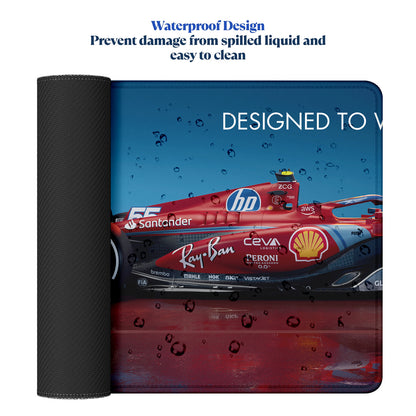 Designed to Win – Racing Car Stitched Desk Mat | Large Gaming & Office Mouse Pad | Non-Slip Rubber Base | Extended Desk Mat for Keyboard