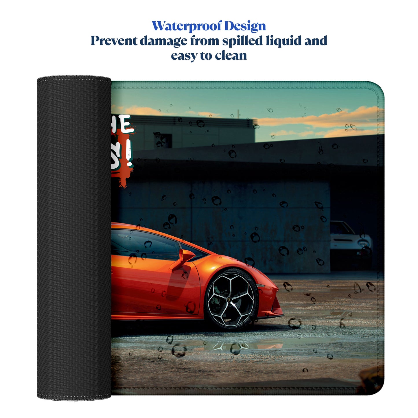 Break the Rules Supercar Stitched Desk Mat | Large Gaming & Office Mouse Pad | Non-Slip Rubber Base | Extended Desk Mat for Keyboard & Laptop