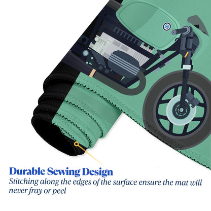 Eat Sleep Ride Repeat Motorcycle Stitched Desk Mat | Large Gaming & Office Mouse Pad | Non-Slip Rubber Base | Extended Desk Mat for Keyboard & Laptop