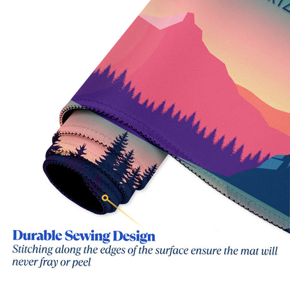 Dream Beyond the Horizon – Sunset Landscape Stitched Desk Mat | Large Gaming & Office Mouse Pad | Non-Slip Rubber Base | Extended Desk Mat for Keyboard & Laptop