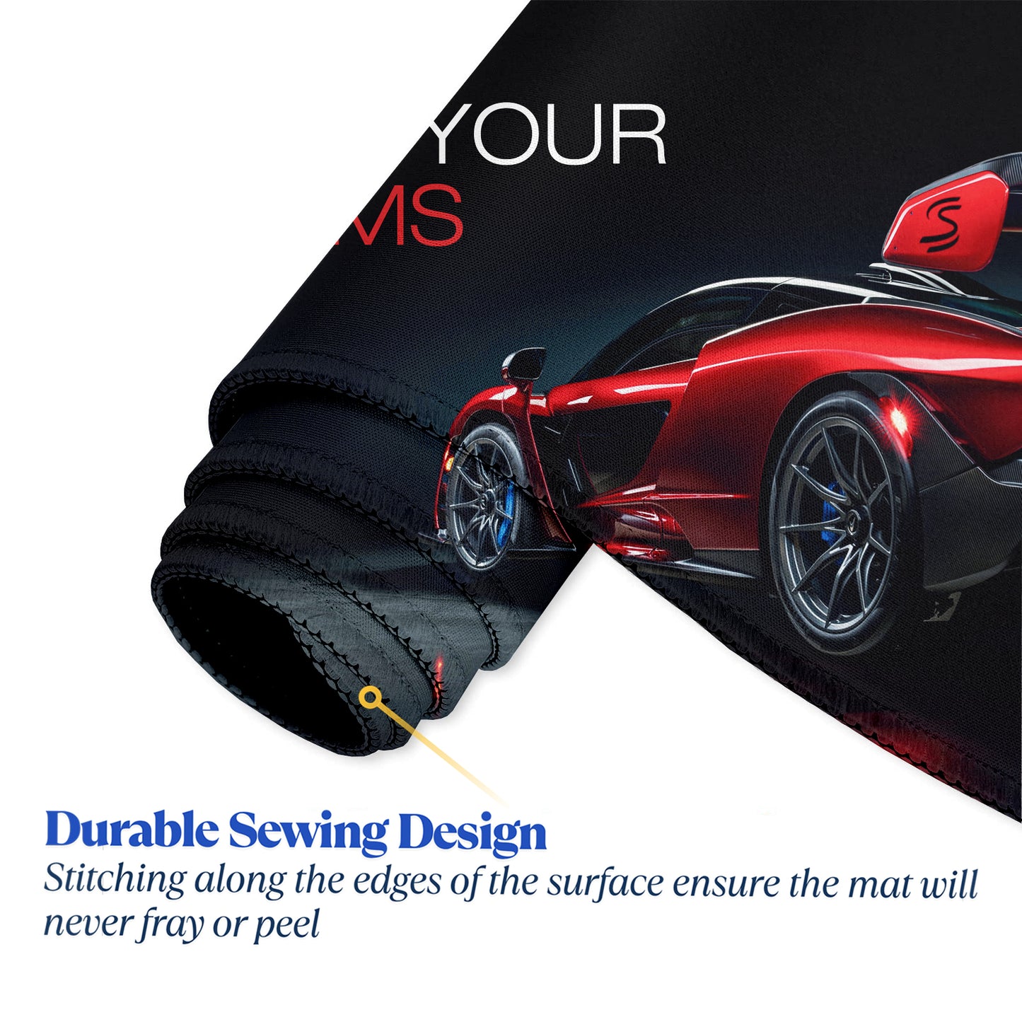 Chase Your Dreams Premium Stitched Desk Mat | Large Gaming & Office Mouse Pad | Non-Slip Rubber Base | Smooth Surface for Laptop, Keyboard & Mouse