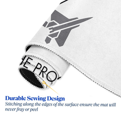 Trust The Process Stitched Desk Mat – Large Extended Mouse Pad – Minimalist Design, Non-Slip Rubber Base, Smooth Surface, Durable Edges – Office & Gaming Desk Accessory (Marble White)