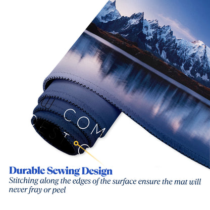 The Best View – Mountain Landscape Stitched Desk Mat | Large Gaming & Office Mouse Pad | Non-Slip Rubber Base | Extended Desk Mat for Laptop & Keyboard