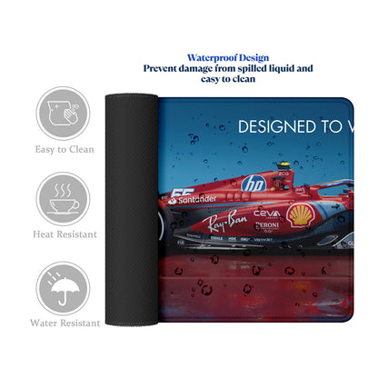 Designed to Win – Racing Car Stitched Desk Mat | Large Gaming & Office Mouse Pad | Non-Slip Rubber Base | Extended Desk Mat for Keyboard