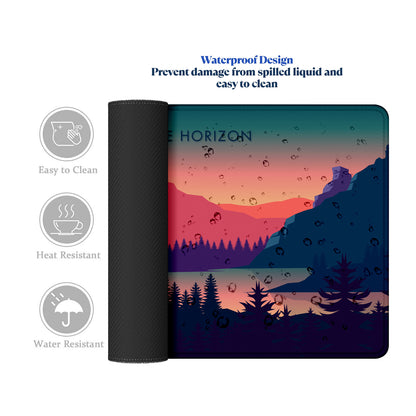 Dream Beyond the Horizon – Sunset Landscape Stitched Desk Mat | Large Gaming & Office Mouse Pad | Non-Slip Rubber Base | Extended Desk Mat for Keyboard & Laptop