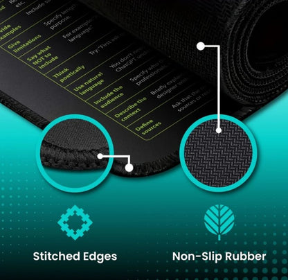 Smart Desk Mat | ChatGPT Prompt Mastery | Durable Stitched Edges