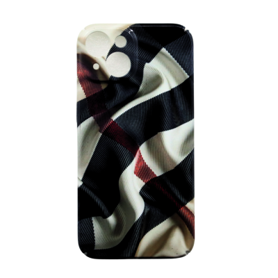 Hard Case For iPhone 14  Cloth Pattern Case Cover With Camera CutOut